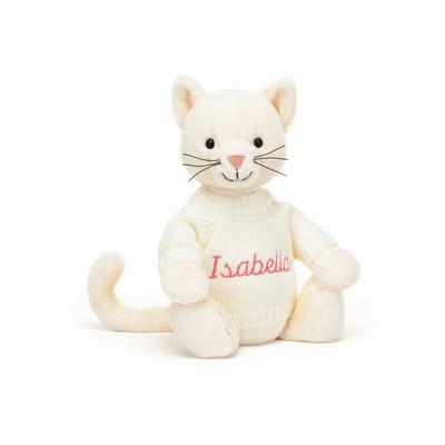 Jellycat Bashful Cream Kitten with Cream Jumper Australia | 142985UYO